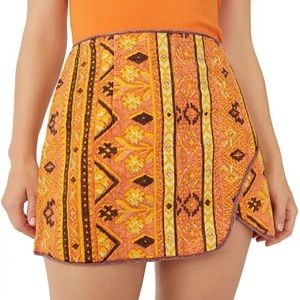 Free People, Rust printed combo skirt